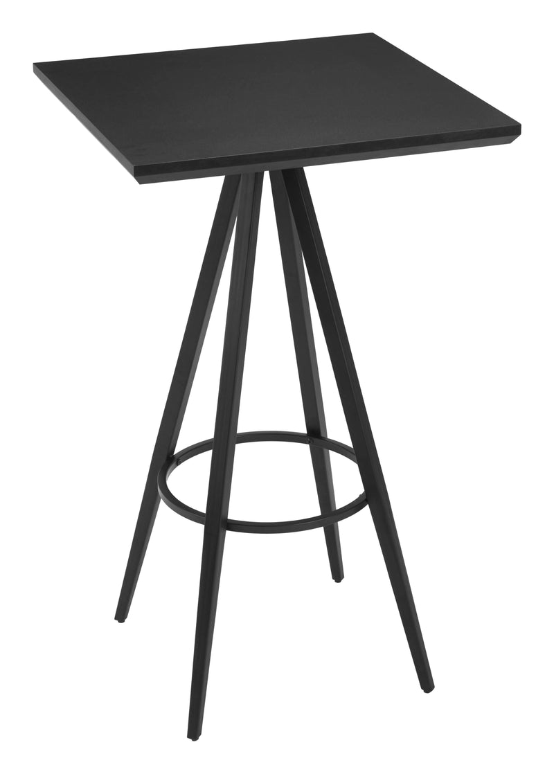 Tinos Wood and Steel Black Square Bar Table Bar Tables LOOMLAN By Zuo Modern