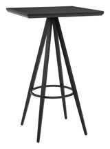 Tinos Wood and Steel Black Square Bar Table Bar Tables LOOMLAN By Zuo Modern