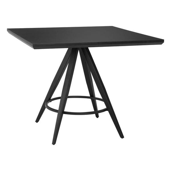 Tinos Wood and Steel Black Square Dining Table Dining Tables LOOMLAN By Zuo Modern