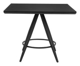 Tinos Wood and Steel Black Square Dining Table Dining Tables LOOMLAN By Zuo Modern