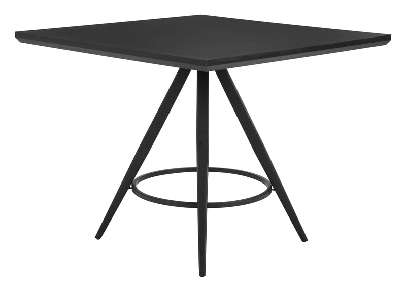 Tinos Wood and Steel Black Square Dining Table Dining Tables LOOMLAN By Zuo Modern