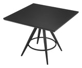 Tinos Wood and Steel Black Square Dining Table Dining Tables LOOMLAN By Zuo Modern