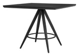 Tinos Wood and Steel Black Square Dining Table Dining Tables LOOMLAN By Zuo Modern