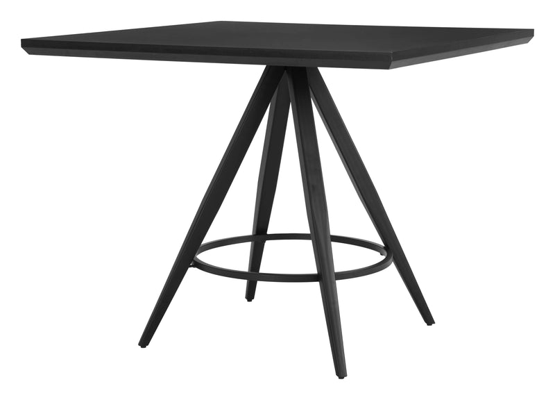 Tinos Wood and Steel Black Square Dining Table Dining Tables LOOMLAN By Zuo Modern