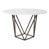 Tintern Dining Table White & Antique Brass Dining Tables LOOMLAN By Zuo Modern