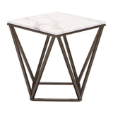 Tintern End Table White & Antique Brass Side Tables LOOMLAN By Zuo Modern