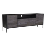 Tobin Wood and Steel Black Entertainment Unit TV Stands & Media Centers LOOMLAN By Moe's Home