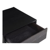 Tobin Wood and Steel Black Square Side Table Side Tables LOOMLAN By Moe's Home