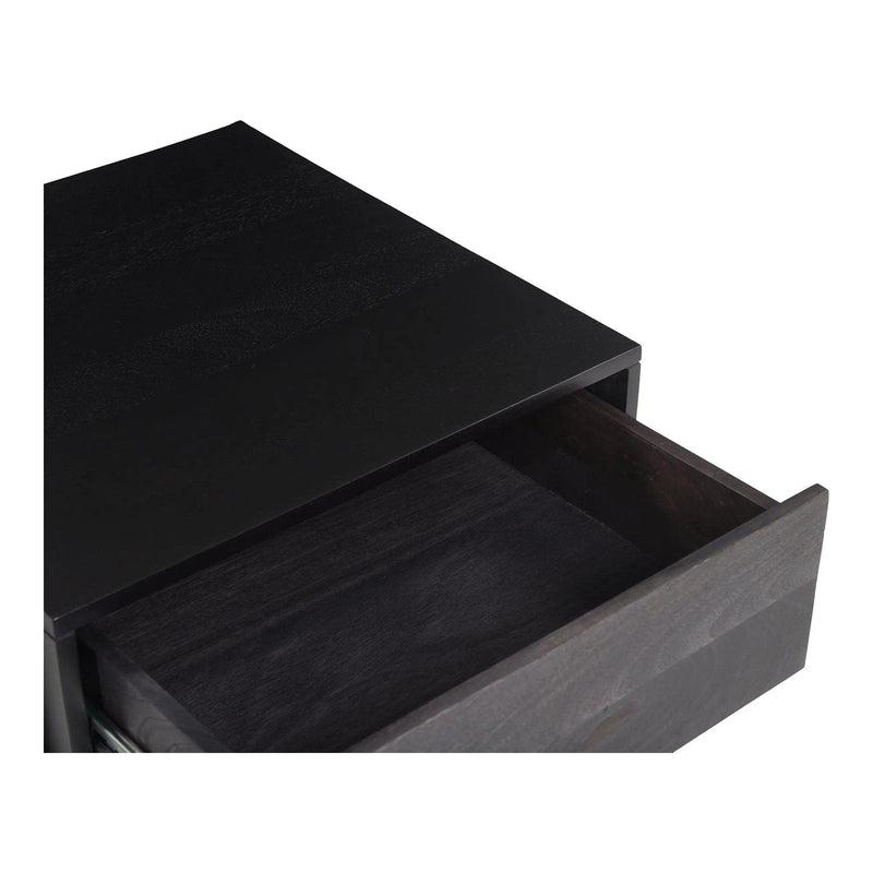 Tobin Wood and Steel Black Square Side Table Side Tables LOOMLAN By Moe's Home