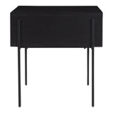 Tobin Wood and Steel Black Square Side Table Side Tables LOOMLAN By Moe's Home