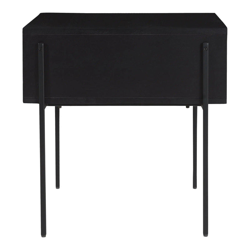 Tobin Wood and Steel Black Square Side Table Side Tables LOOMLAN By Moe's Home