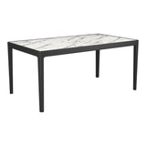 Tokai White Stone and Wood Rectangular Dining Table Dining Tables LOOMLAN By Zuo Modern