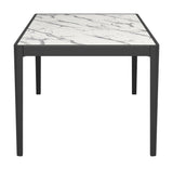 Tokai White Stone and Wood Rectangular Dining Table Dining Tables LOOMLAN By Zuo Modern