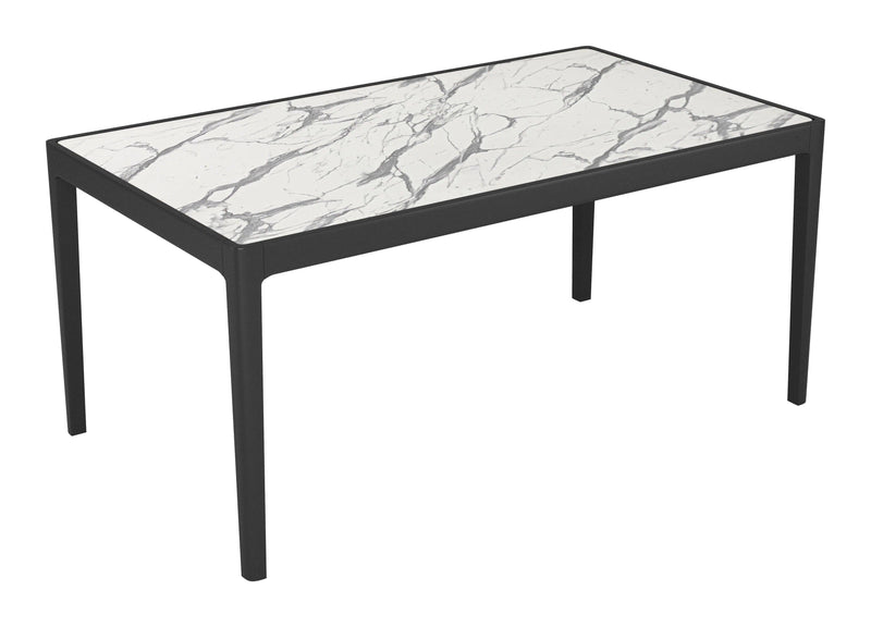 Tokai White Stone and Wood Rectangular Dining Table Dining Tables LOOMLAN By Zuo Modern