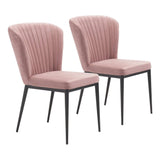 Tolivere Dining Chair (Set of 2) Pink Dining Chairs LOOMLAN By Zuo Modern