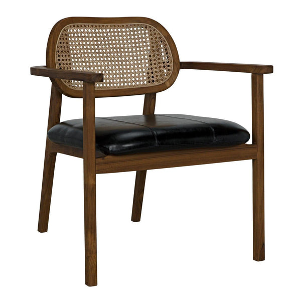 Tolka Chair, Teak with Leather Seat Dining Chairs LOOMLAN By Noir