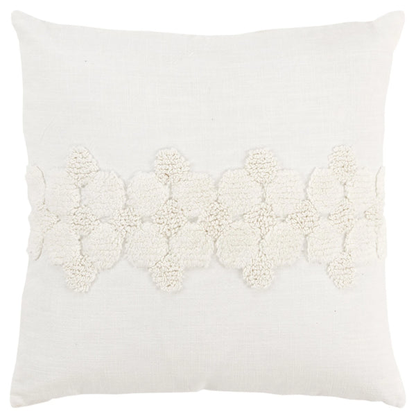 Tonal Geometric Ivory Pillow With Insert Throw Pillows LOOMLAN By LOOMLAN