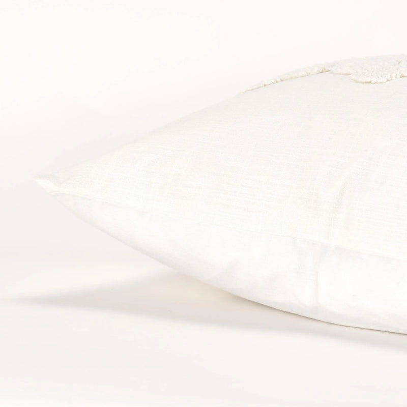 Tonal Geometric Ivory Pillow With Insert Throw Pillows LOOMLAN By LOOMLAN