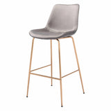 Tony Bar Chair Gray & Gold Bar Stools LOOMLAN By Zuo Modern