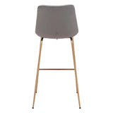 Tony Bar Chair Gray & Gold Bar Stools LOOMLAN By Zuo Modern