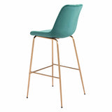 Tony Bar Chair Green & Gold Bar Stools LOOMLAN By Zuo Modern