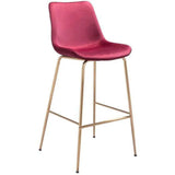 Tony Bar Chair Red & Gold Bar Stools LOOMLAN By Zuo Modern