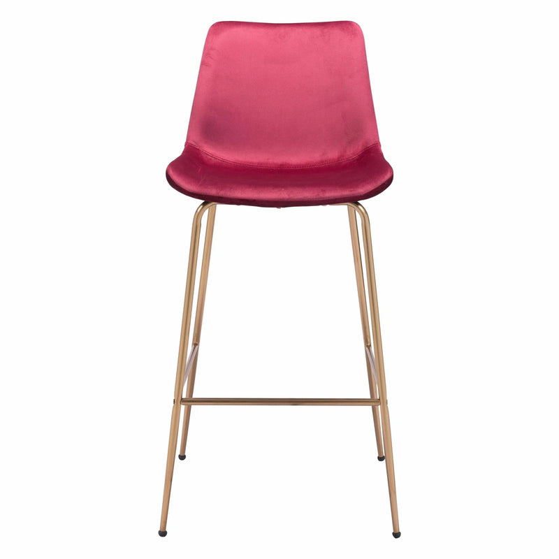 Tony Bar Chair Red & Gold Bar Stools LOOMLAN By Zuo Modern