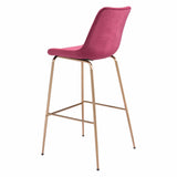 Tony Bar Chair Red & Gold Bar Stools LOOMLAN By Zuo Modern