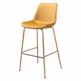 Tony Bar Chair Yellow & Gold Bar Stools LOOMLAN By Zuo Modern