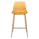 Tony Bar Chair Yellow & Gold Bar Stools LOOMLAN By Zuo Modern