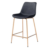 Tony Counter Chair Black & Gold Counter Stools LOOMLAN By Zuo Modern