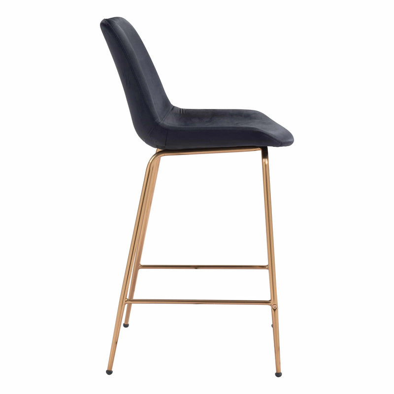 Tony Counter Chair Black & Gold Counter Stools LOOMLAN By Zuo Modern