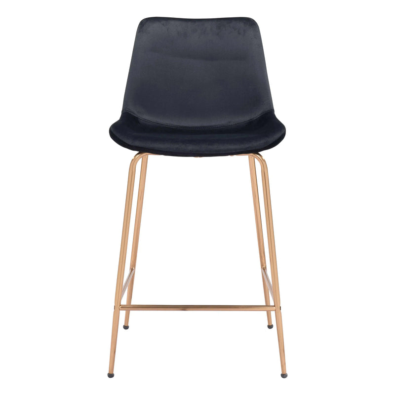 Tony Counter Chair Black & Gold Counter Stools LOOMLAN By Zuo Modern