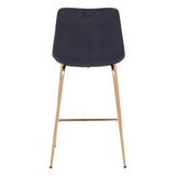 Tony Counter Chair Black & Gold Counter Stools LOOMLAN By Zuo Modern