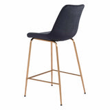 Tony Counter Chair Black & Gold Counter Stools LOOMLAN By Zuo Modern