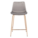 Tony Counter Chair Gray & Gold Counter Stools LOOMLAN By Zuo Modern