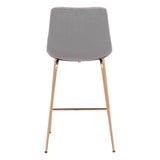 Tony Counter Chair Gray & Gold Counter Stools LOOMLAN By Zuo Modern