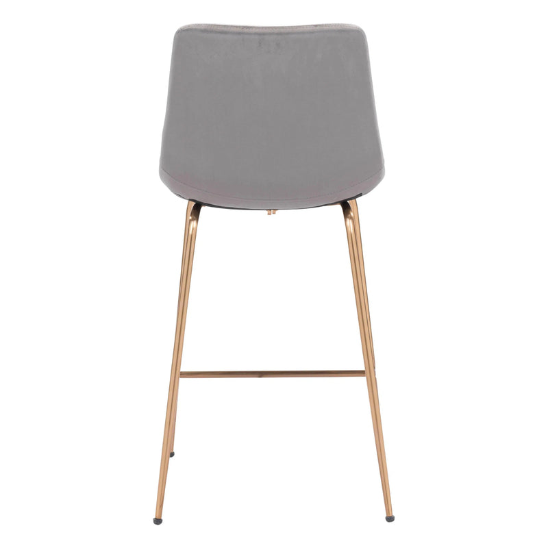 Tony Counter Chair Gray & Gold Counter Stools LOOMLAN By Zuo Modern