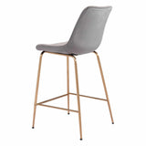 Tony Counter Chair Gray & Gold Counter Stools LOOMLAN By Zuo Modern