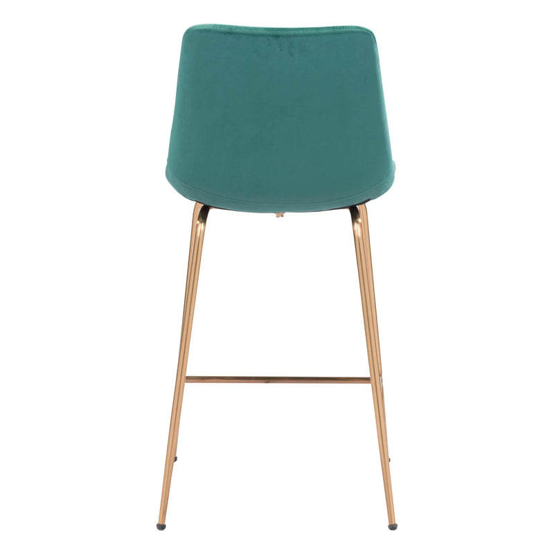 Tony Counter Chair Green & Gold Counter Stools LOOMLAN By Zuo Modern