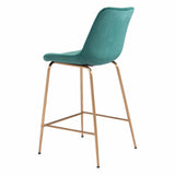 Tony Counter Chair Green & Gold Counter Stools LOOMLAN By Zuo Modern