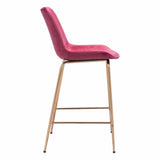 Tony Counter Chair Red & Gold Counter Stools LOOMLAN By Zuo Modern