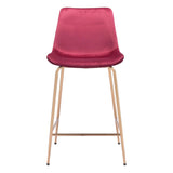 Tony Counter Chair Red & Gold Counter Stools LOOMLAN By Zuo Modern