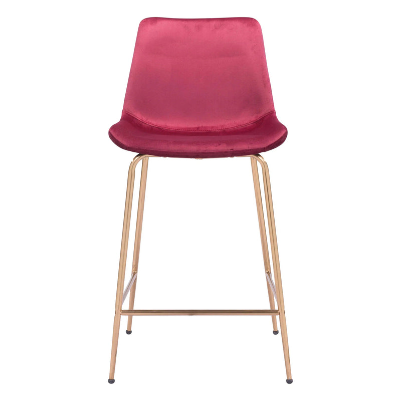 Tony Counter Chair Red & Gold Counter Stools LOOMLAN By Zuo Modern