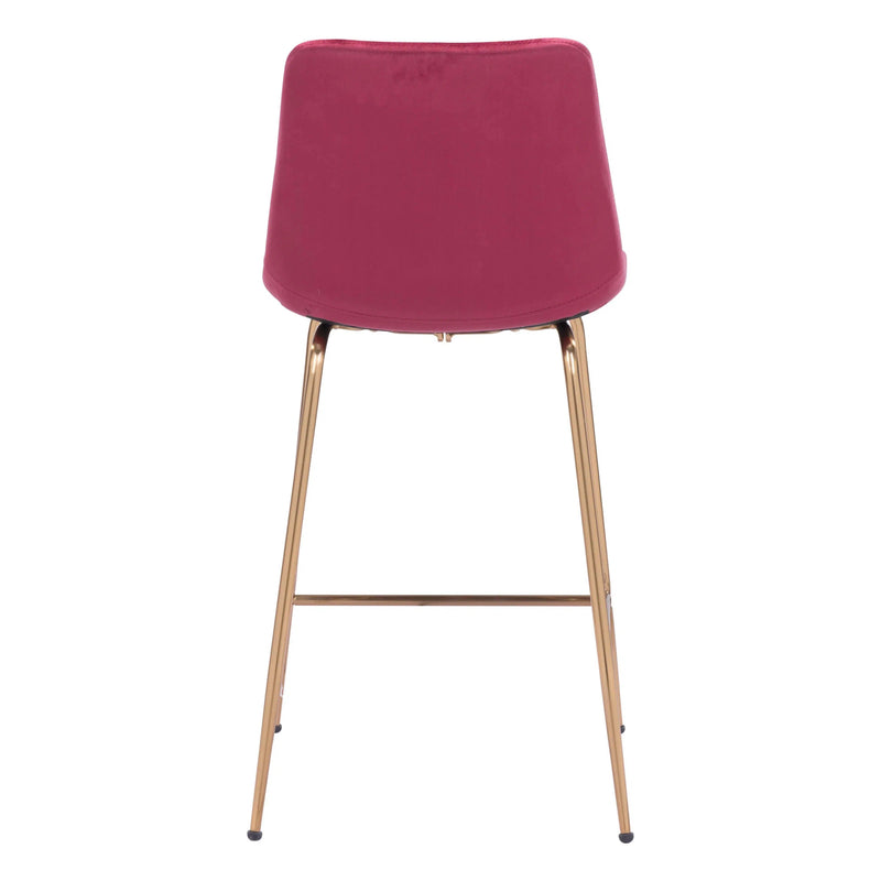 Tony Counter Chair Red & Gold Counter Stools LOOMLAN By Zuo Modern