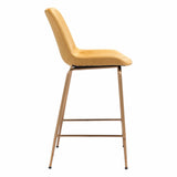 Tony Counter Chair Yellow & Gold Counter Stools LOOMLAN By Zuo Modern