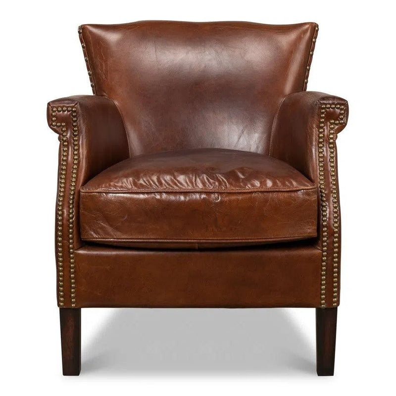 Topeka Leather Club Chair Club Chairs LOOMLAN By Sarreid