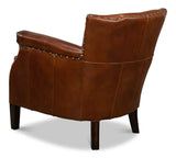 Topeka Leather Club Chair Club Chairs LOOMLAN By Sarreid