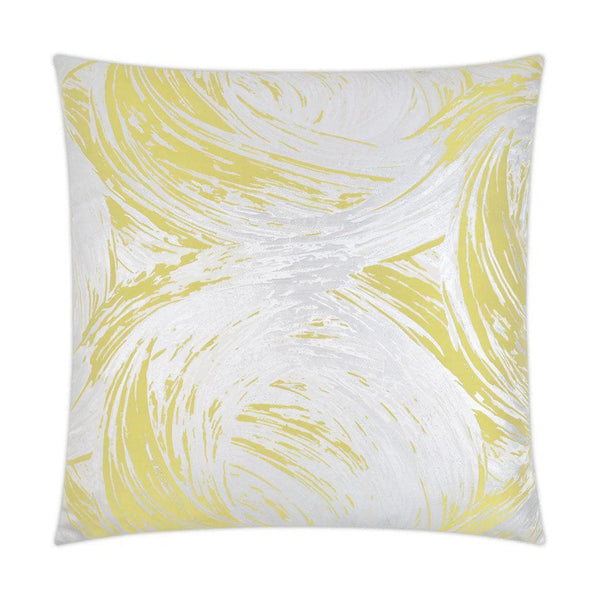 Tornado Citron Yellow Throw Pillow With Insert Throw Pillows LOOMLAN By D.V. Kap