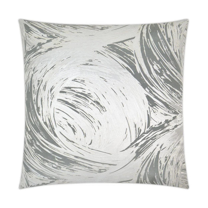 Tornado Pewter Grey Throw Pillow With Insert Throw Pillows LOOMLAN By D.V. Kap